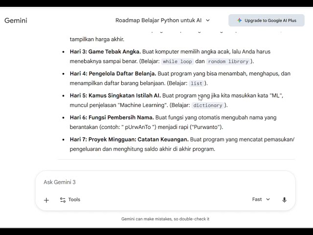 Belajar Python dengan Kurikulum Gemini