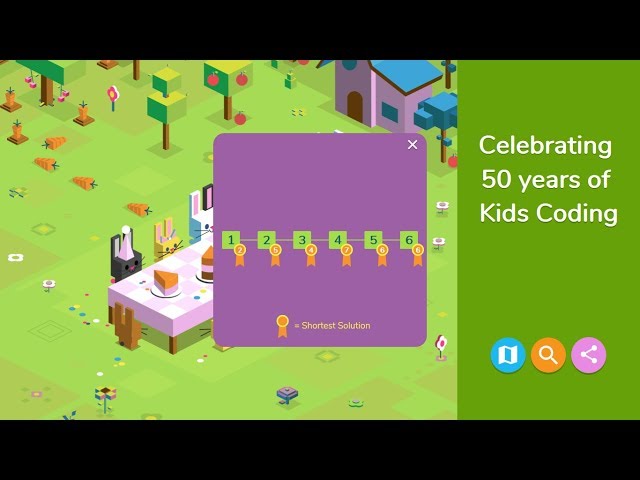 Celebrating 50 years of Kids Coding - Shortest Solution