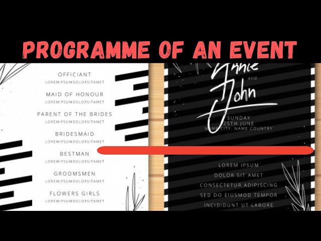 Programme of an event| CSEC EDPM
