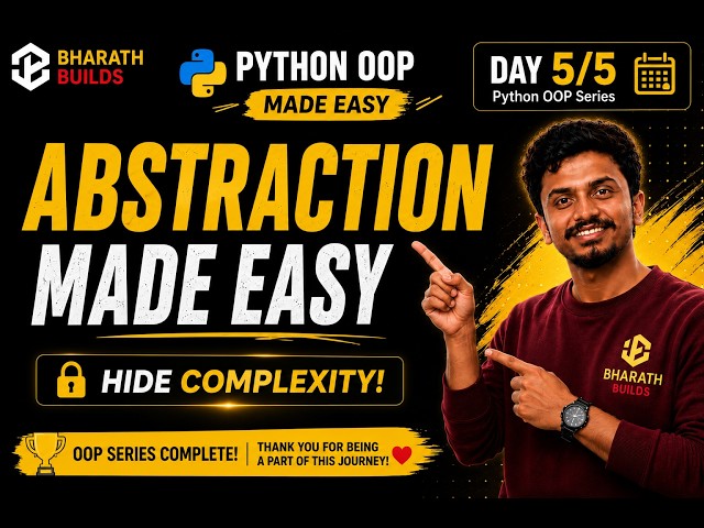 Python Abstraction Explained in Kannada🔥|Abstract Class,Abstract Method & abc Module|Python OOP Day5
