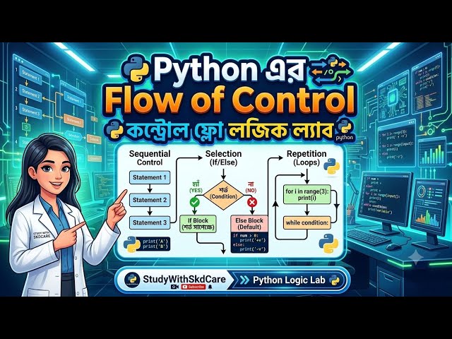 Python Flow of Control.CLASS 12 COMA COMS.Logic Lab@StudyWithSkdCare