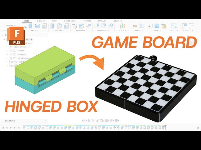 Designing a Print in Place Chess Box | Fusion 360 Tutorial
