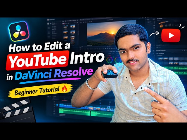 How to Edit a YouTube Intro in DaVinci Resolve 🎬 | Beginner Tutorial 🔥