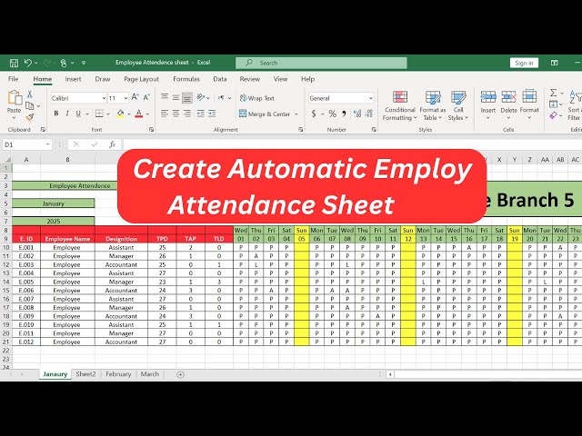 How to Create an Automated Employee Attendance Sheet in Excel