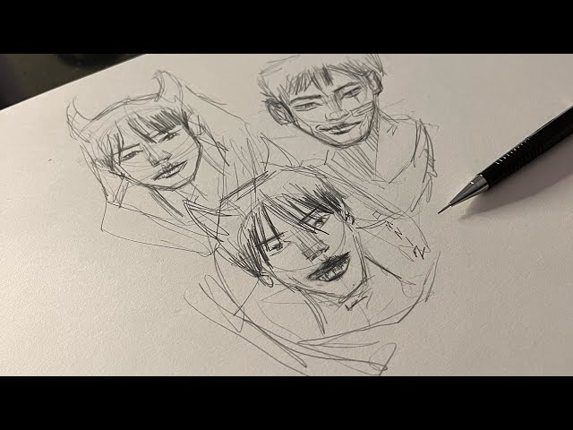 SKETCH WITH ME | how I draw faces a quickly sketches