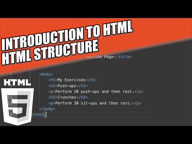 Introduction to HTML Lesson 1 - HTML Structure