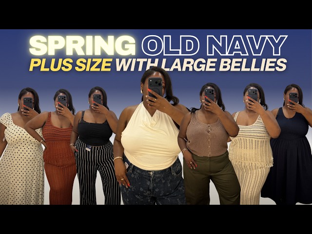 MASSIVE Spring PLUS SIZE Fashion Finds Large Belly Approved | Old Navy Haul