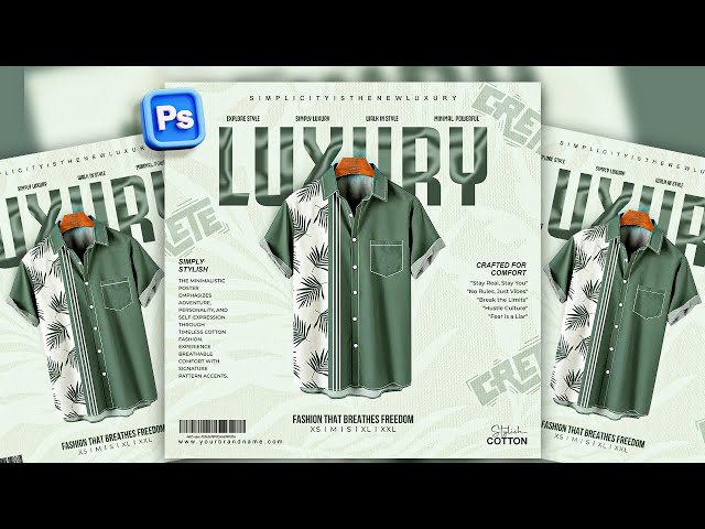 Luxury Shirt Poster Design in Photoshop | Fashion Ad Design Tutorial.