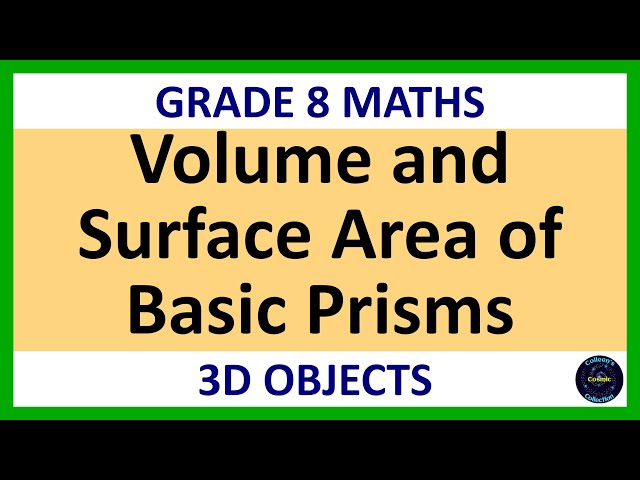 Grade 8 Maths Term 3 Lesson 20a   Volume and surface area of basic prisms