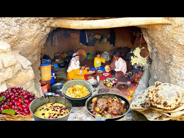 Villager Cooking: Traditional Stuffed Chicken, Fresh Bread & Sour Cherry cake🍒