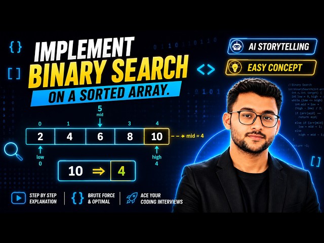 Binary Search Explained: Brute Force to Optimal Solution (Coding Interview)