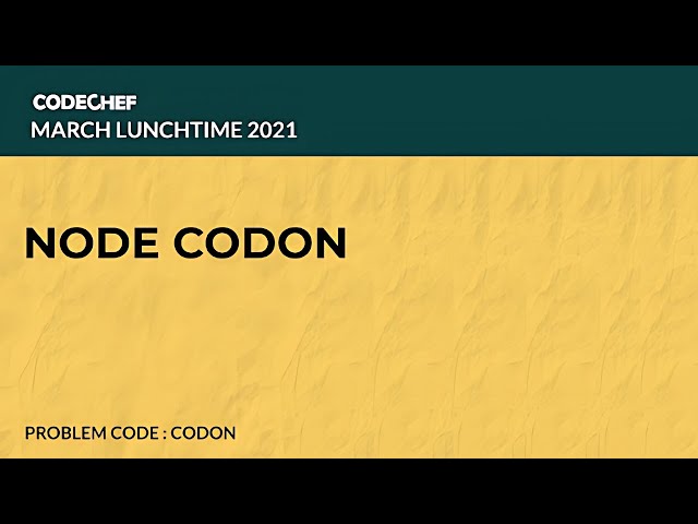 Node Codon (CODON) | March Lunchtime 2021