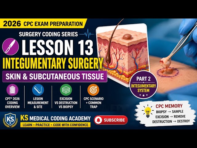 Integumentary Surgery: Skin & Subcutaneous Tissue | Medical Coding Course 2026 | Lesson 13