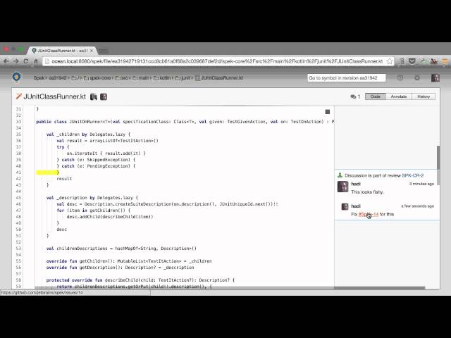 Code review with JetBrains Upsource