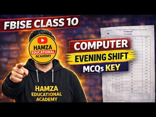 10th Computer MCQs Key Evening Shift Federal Board 2026 | Version 01 Federal Board