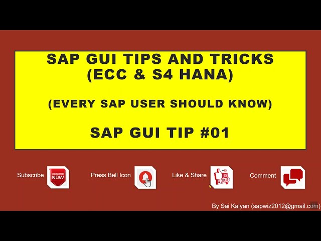SAP Tips and Tricks: Display Technical Names or Transaction Codes in SAP Menu