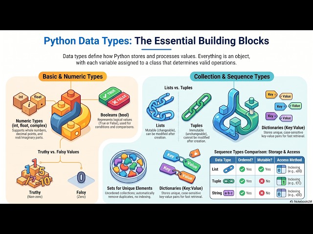Python Part 4 Data Types | Variables, Lists, Tuples, Sets & Dictionaries | Tutorial for Beginners