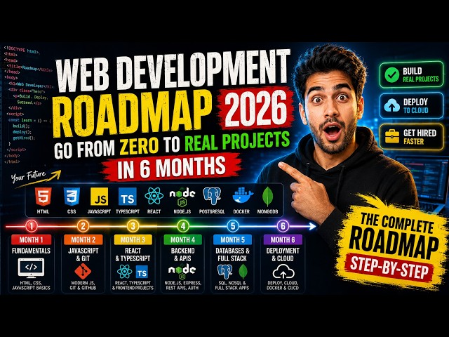 Web Development Roadmap 2026: Go From Zero to Real Projects in 6 Months