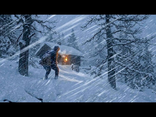 Trapped in a -20°C Blizzard While Building a Log Cabin! | Bushcraft Shelter, Catch & Cook