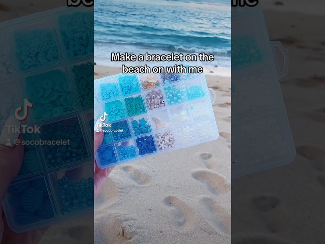 Making bracelets on the beach 🏝️🐢🌊
