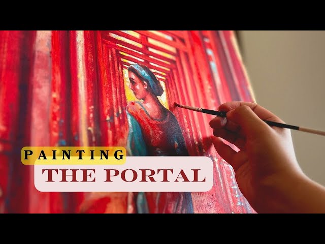 Painting Myself in The Red Torii Gates of Japan: Expressive Oil Painting!