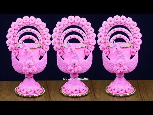 DIY Beautiful Peacock Design Showpiece Making Ideas For Home Decoration