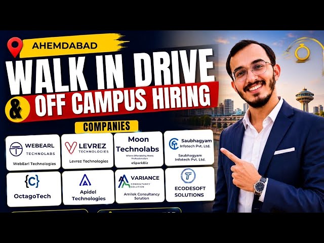 Ahmedabad Walk-in Drive | Freshers & Experienced | IT Jobs in Gujarat | Apply Fast