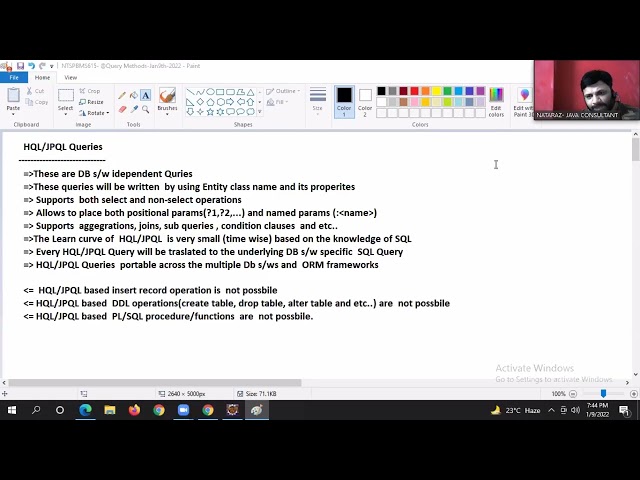 97 NTSPBMS615 @Query Methods   Jan 9th 2022