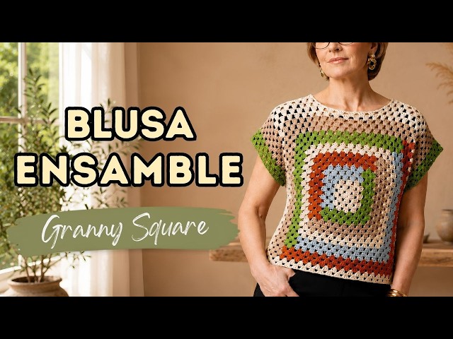 Lúmina Blouse: A Crochet Gem Made with Granny Squares and Yarn Scraps 🧶