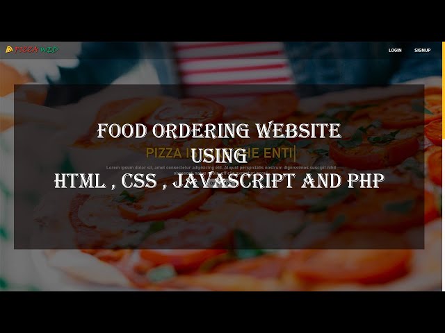 Food Ordering Website | HTML | CSS | Javascript | PHP