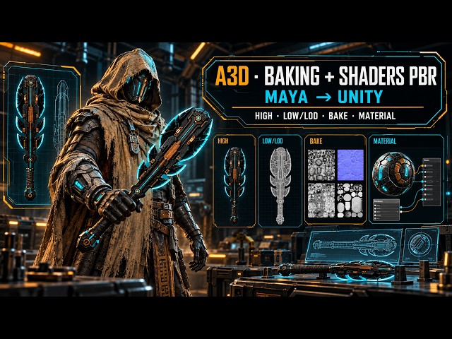 Baking en Maya con Turtle: AO, Albedo y Roughness | Shaders PBR – Parte 1