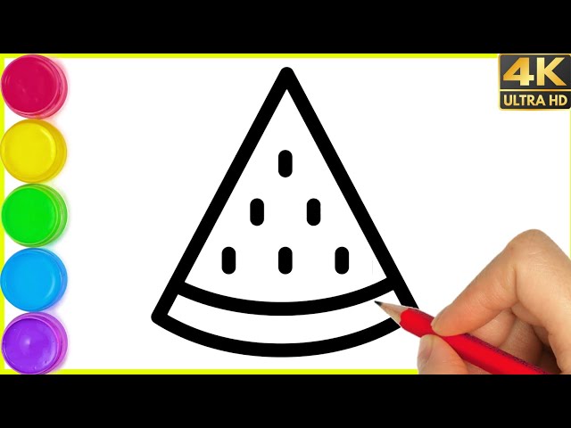 How to draw watermelon 🍉 Drawing easy || Draw a cute watermelon icecream Drawing step by step.