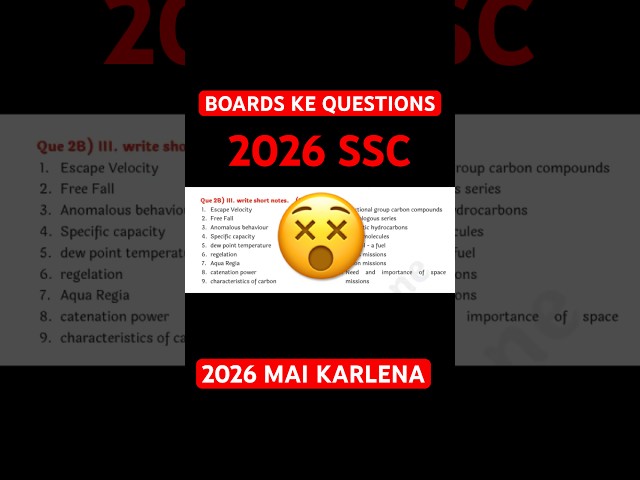 🚨BOARDS 2026 BIGGEST UPDATE TODAY | SSC BOARD IMPORTANT QUESTIONS CLASS 12th | VIRAL VIDEO | CHP 1