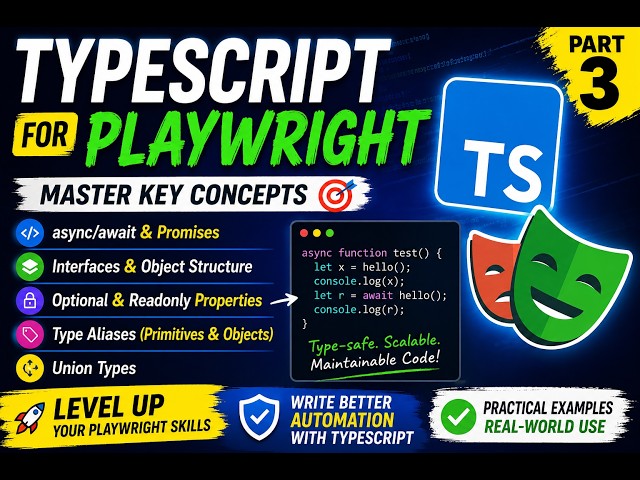 17. Async/Await, Interfaces & Type Aliases in TypeScript | Playwright TypeScript 2026