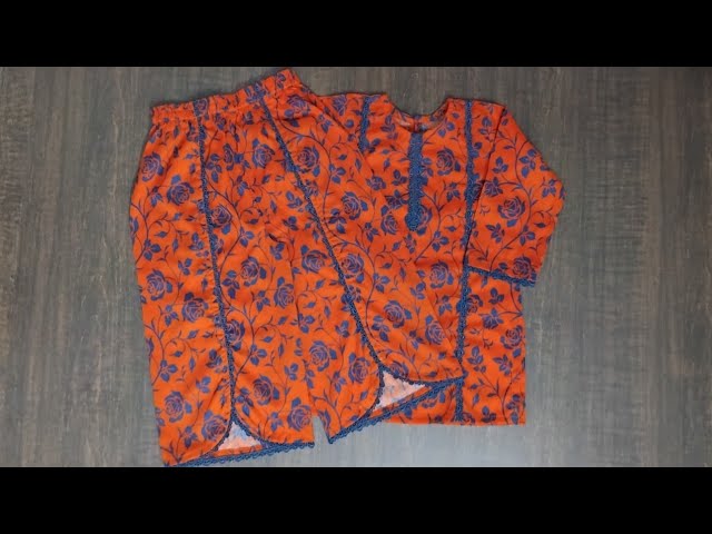 Latest baby girl dress cutting and stitching tutorial || Tulip trouser with kurti for 4 year girl 