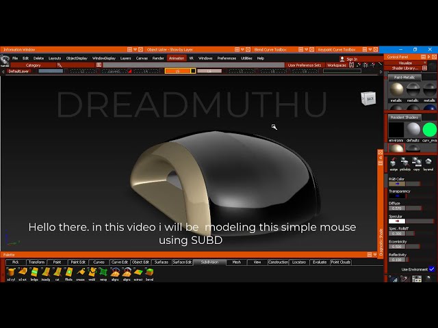 SubD Modeling - Mouse - Autodesk Alias Autostudio