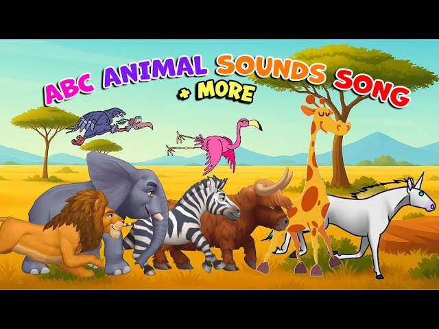ABC, Farm, Zoo & Safari Animal Sounds Song | Song For Kids | Purple Panda Rhymes