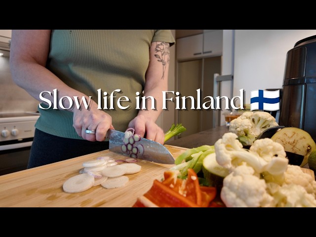 Silent Cozy Vlog 🌿 Everyday Summer Life in Finland 🌿 Grocery shopping, Knitting, Cooking