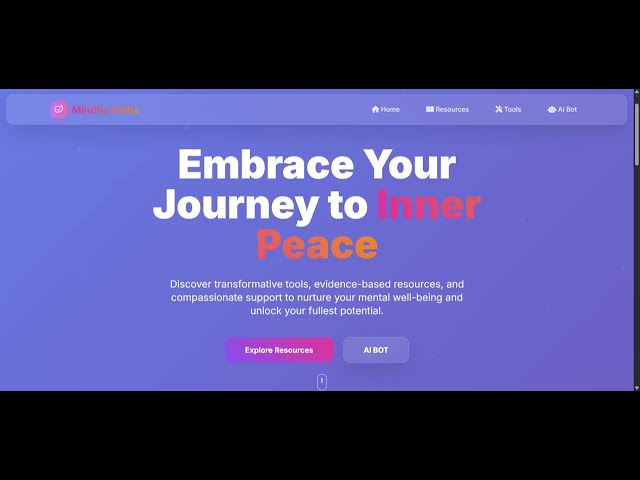 Mindful Paths | AI-Powered Mental Health Support (HTML, CSS, JS, PHP, MySQL)