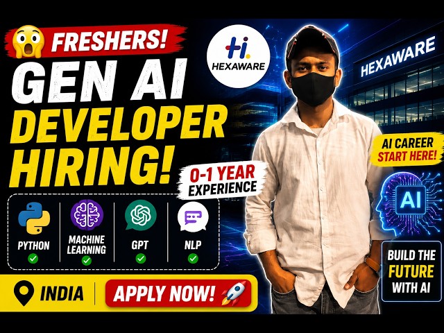 0 Experience AI Job! Gen AI Developer Associate Hiring 2026 @Jobwaveindia #freshers #software