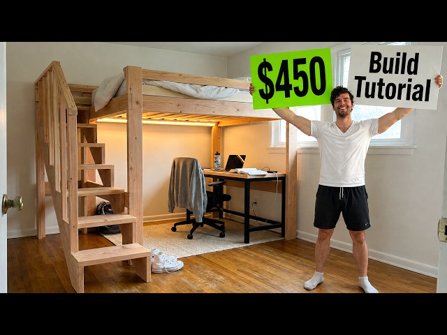 Full Size Loft Bed with Stairs | Step-by-Step DIY Build Tutorial