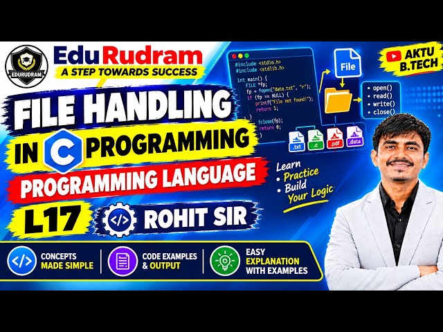 File Handling in C Programming | Programming Language | L17 | Rohit Sir