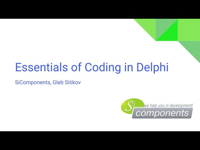 Learning to Code in Delphi |01| - The Essentials