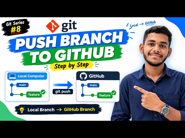 How to Push a Branch to GitHub 🚀 | Git Tutorial for Beginners | Git Series #8