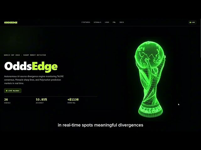 Odds Edge Autonomous Tri-Source Sharp Money Detection | TxODDS World Cup Hackathon || Solana