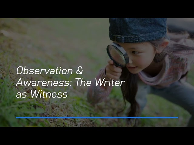 Observation and Awareness: The Writer as a Witness