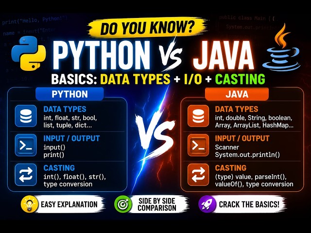Do You Know? Python vs Java Basics: Data Types + I/O + Casting