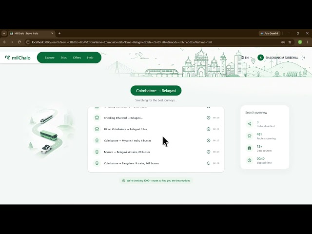 RouteStitch – Intelligent Multimodal Journey Planner | SIH 2026 | SIH26205