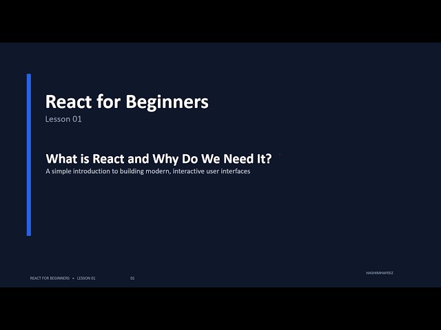React Course Lesson 01: What is React and Why Do We Need It?