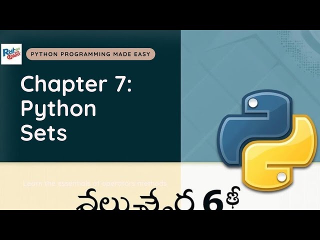 Chapter 7 Master Python Sets in Minutes 🔥| Set Methods & Real-Life Examples